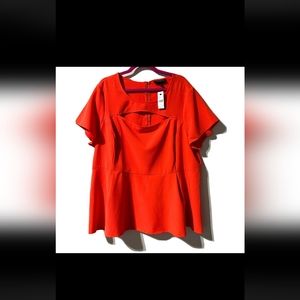 NWT Lane Bryant Woman's Plus Illusion Collection Peplum Top.Sz 26